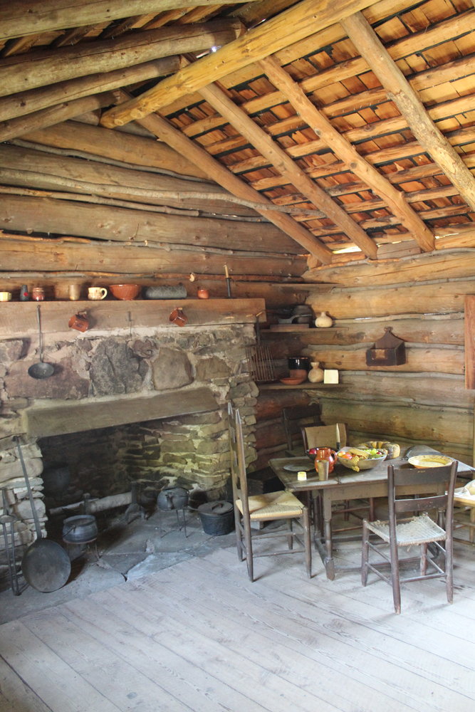 The interior of an 18th century cabin at Fort Delaware. Much of the contents were made by hand, with techiques that are little used now.